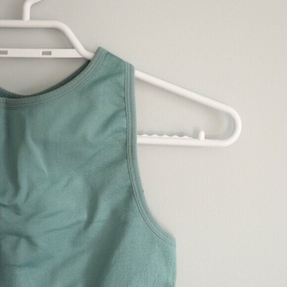 Knix Women's Sz S Green High Neck Racerback Stretch Activewear Sports Bra - Picture 4 of 8